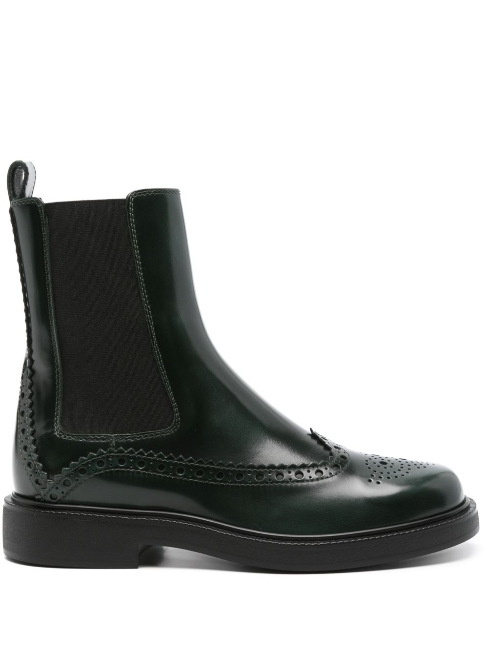 Tod's 穿孔及踝靴 - 绿色