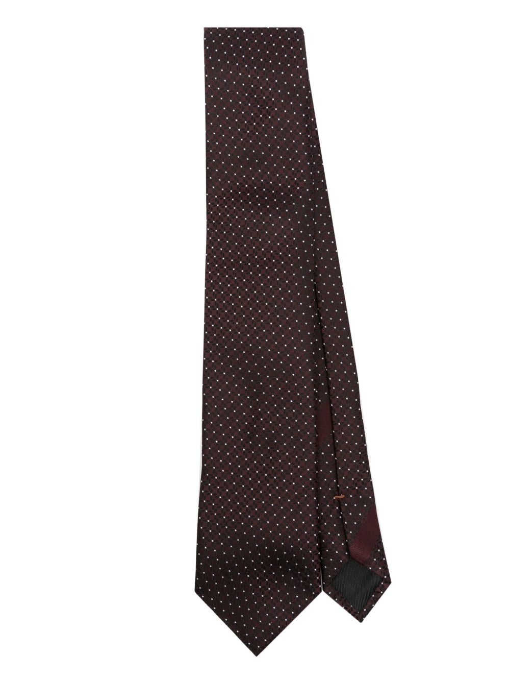 Zegna 波点印花领带 - 红色