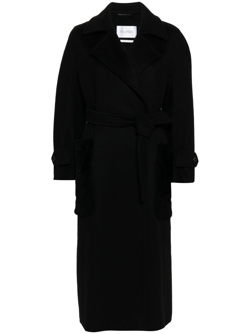 Max Mara Magia 束腰羊绒超长外套 - 黑色