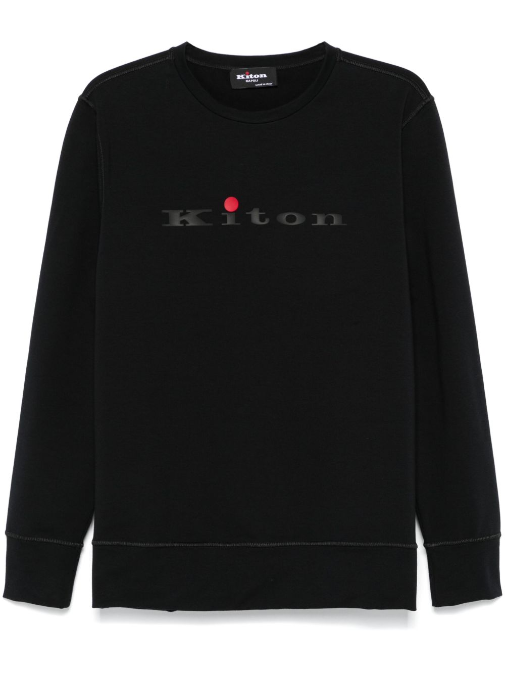 Kiton 橡胶logo棉卫衣 - 黑色
