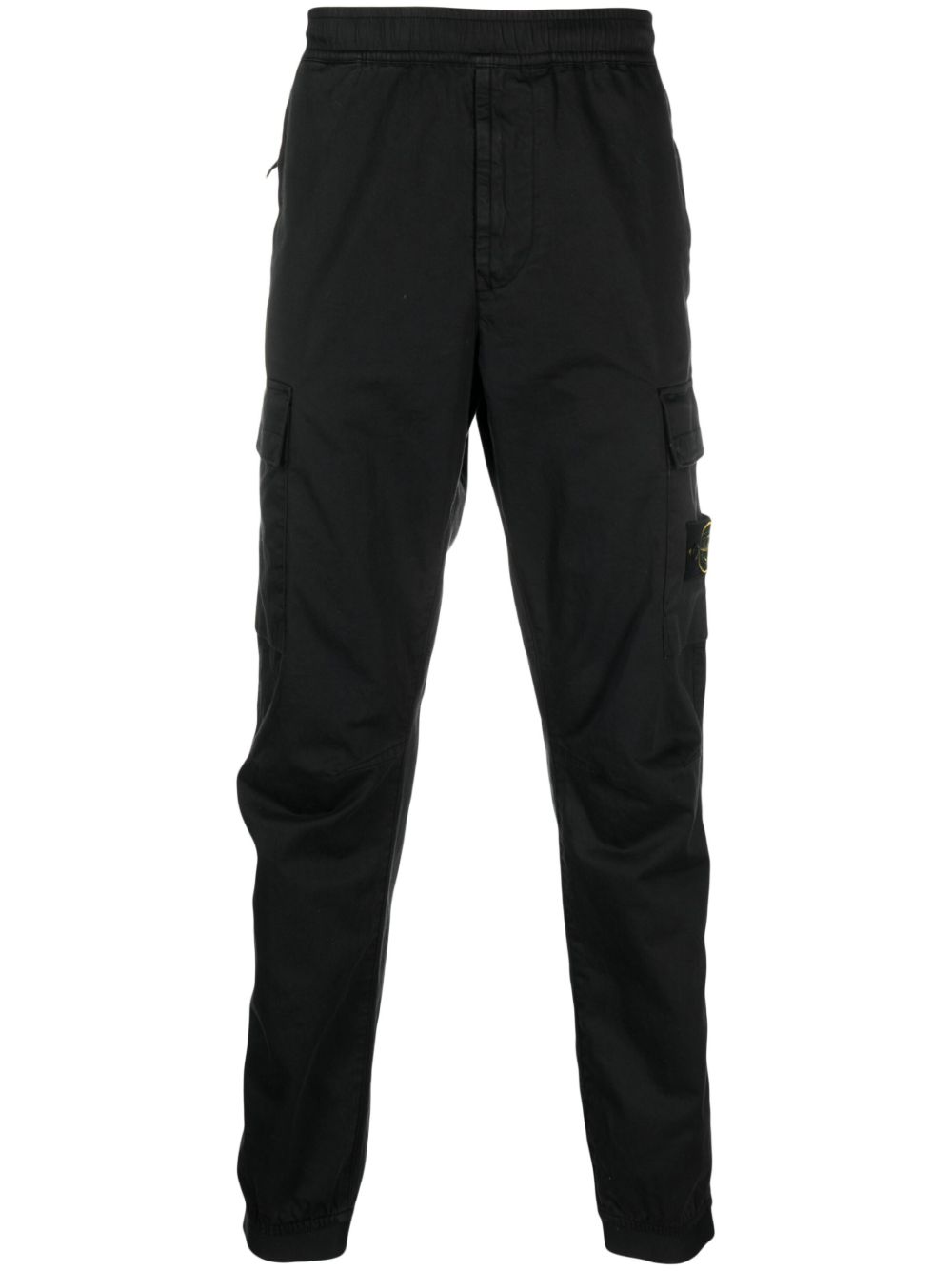 Stone Island 标贴锥形裤 - 黑色