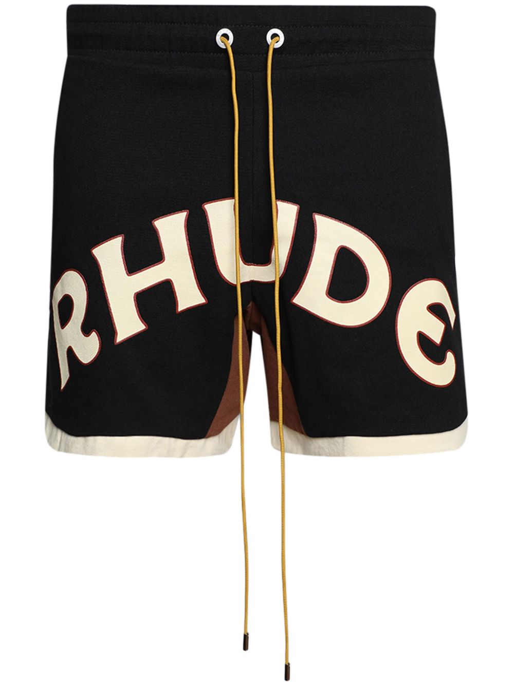 RHUDE Mechanic logo印花短裤 - 黑色