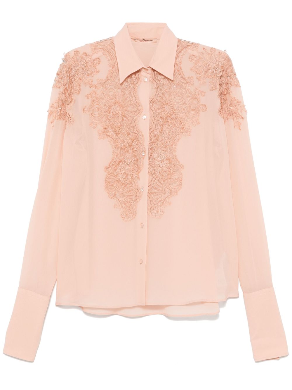 Ermanno Scervino 蕾丝细节衬衫 - 粉色