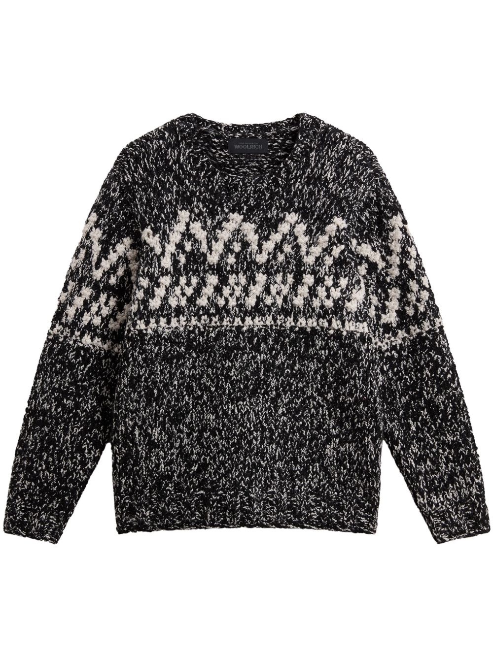 Woolrich 图案刺绣羊毛毛衣 - 黑色