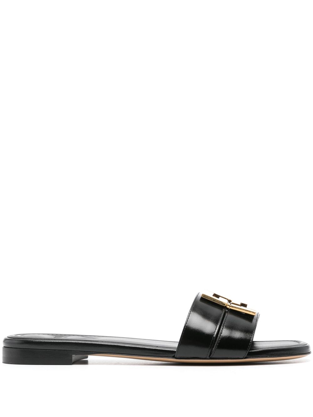 FENDI FFold 皮质拖鞋 - 黑色