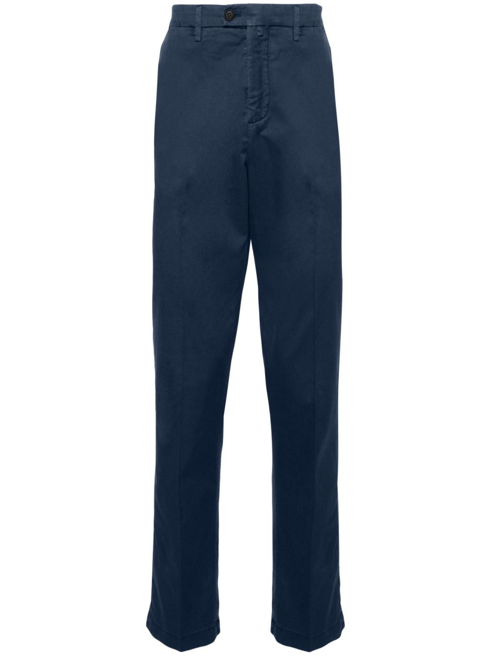 Corneliani 中腰锥形卡其裤 - 蓝色