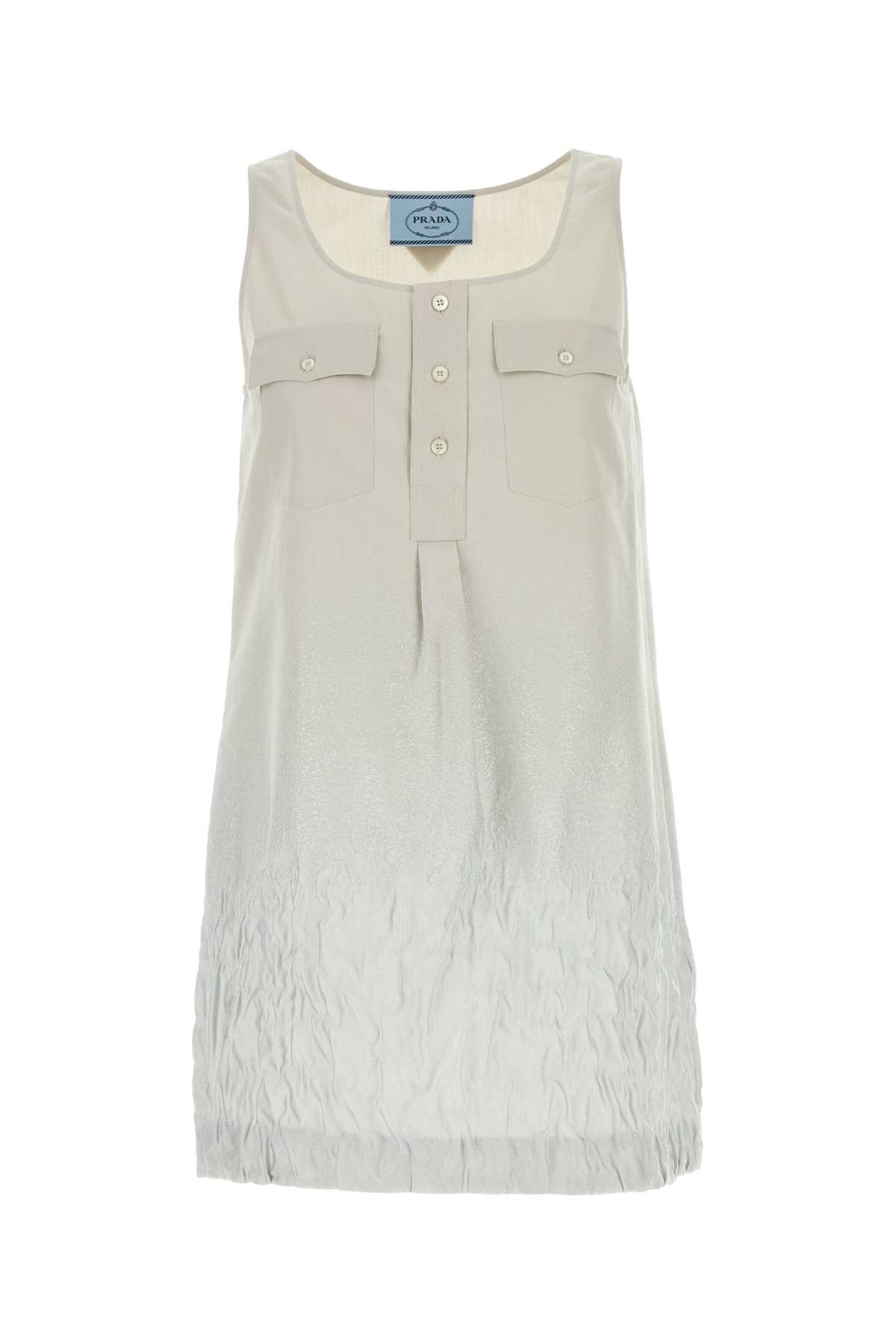Prada Ivory Cotton Blend Mini Dress