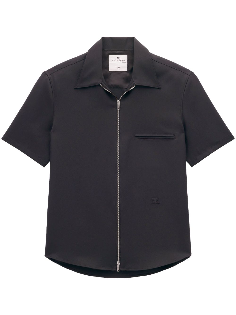 Courrèges logo贴花斜纹布衬衫 - 黑色