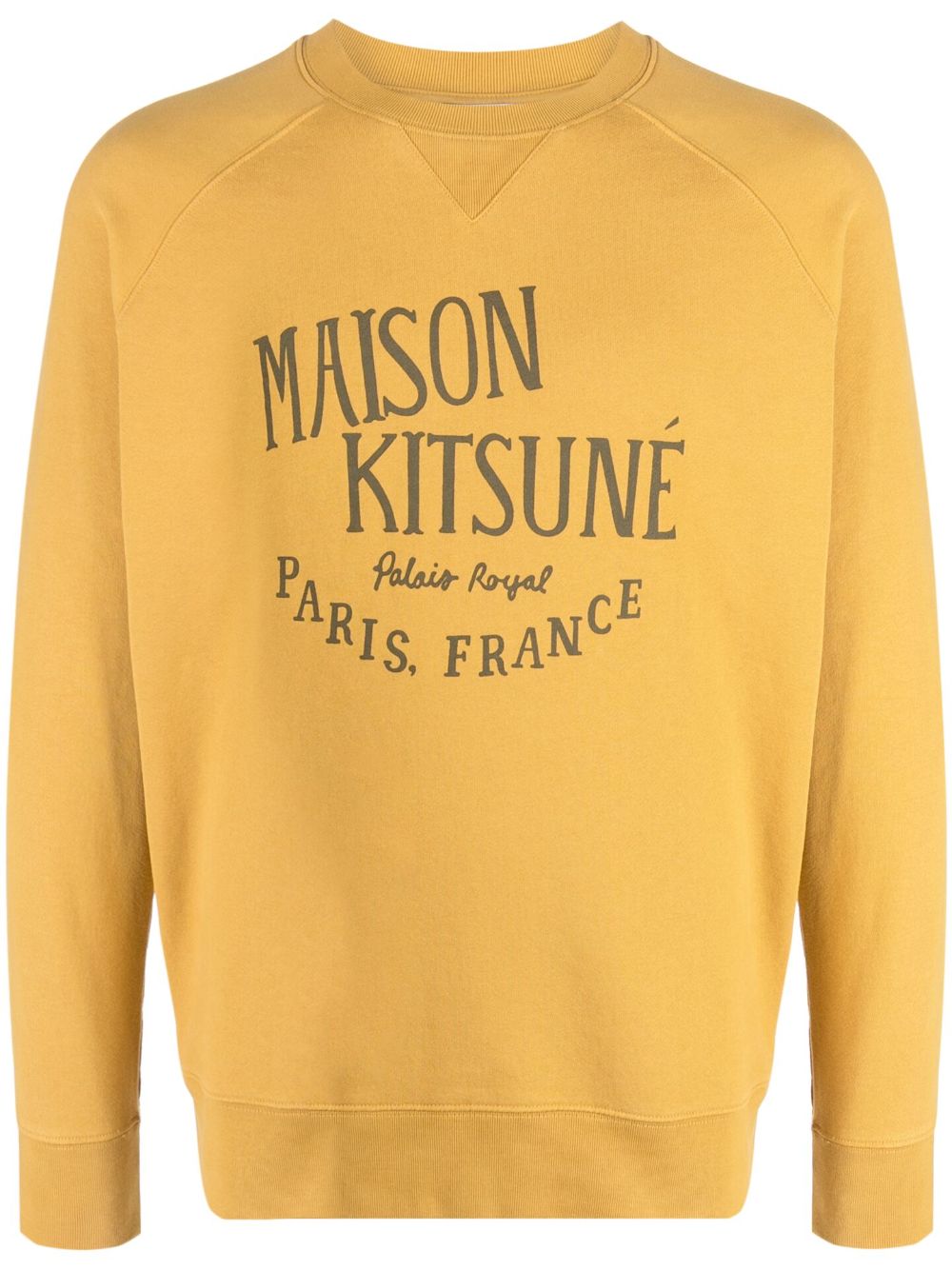 Maison Kitsuné logo印花圆领卫衣 - 黄色