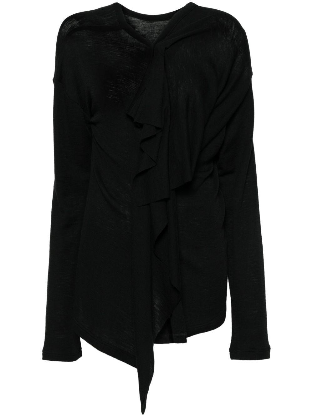 Yohji Yamamoto 垂坠感T恤 - 黑色