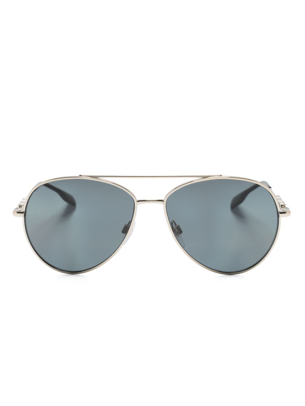 Burberry Eyewear 飞行员镜框太阳眼镜 - 金色