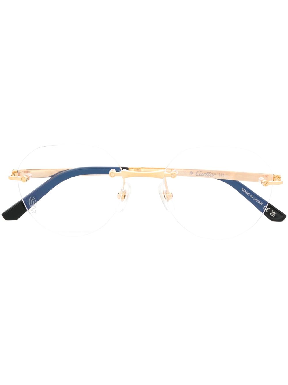 Cartier Eyewear 无框双色眼镜 - 金色