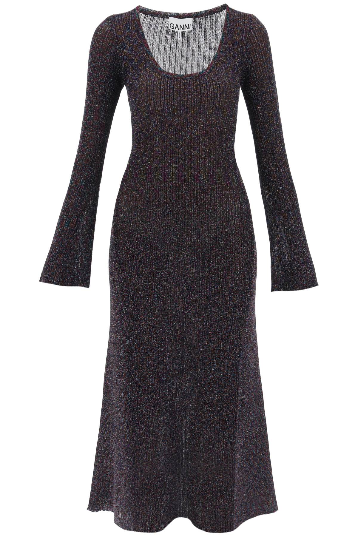 Ganni Lurex-knit Midi Dress