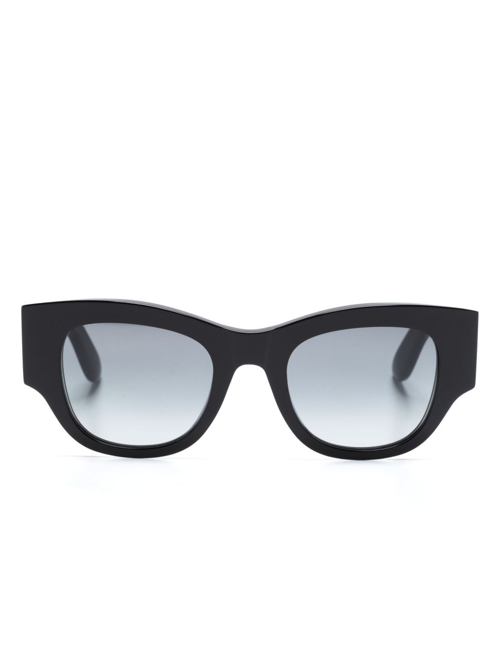 Alexander McQueen Eyewear 椭圆形框渐色太阳眼镜 - 黑色