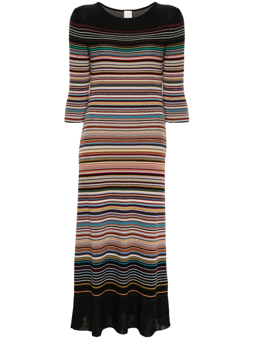 Paul Smith Signature Stripe 针织中长连衣裙 - 黑色