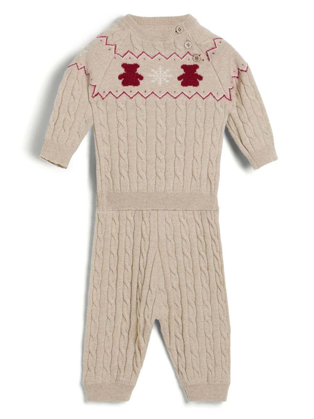 Brunello Cucinelli Kids Baby Bernie 提花配套套装 - 中性色