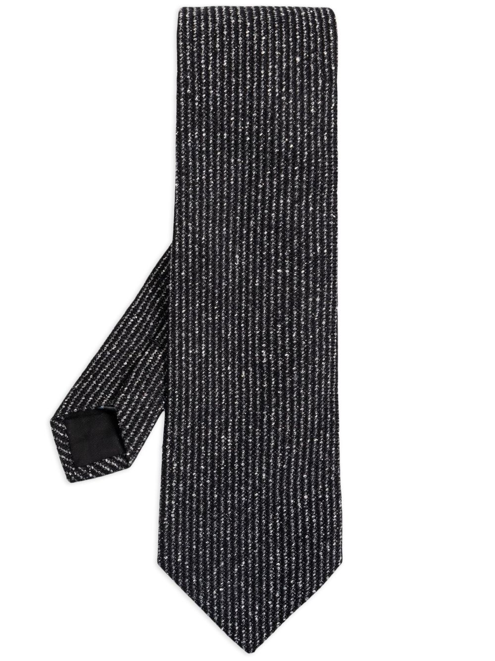 Lanvin 金银丝细节领带 - 黑色