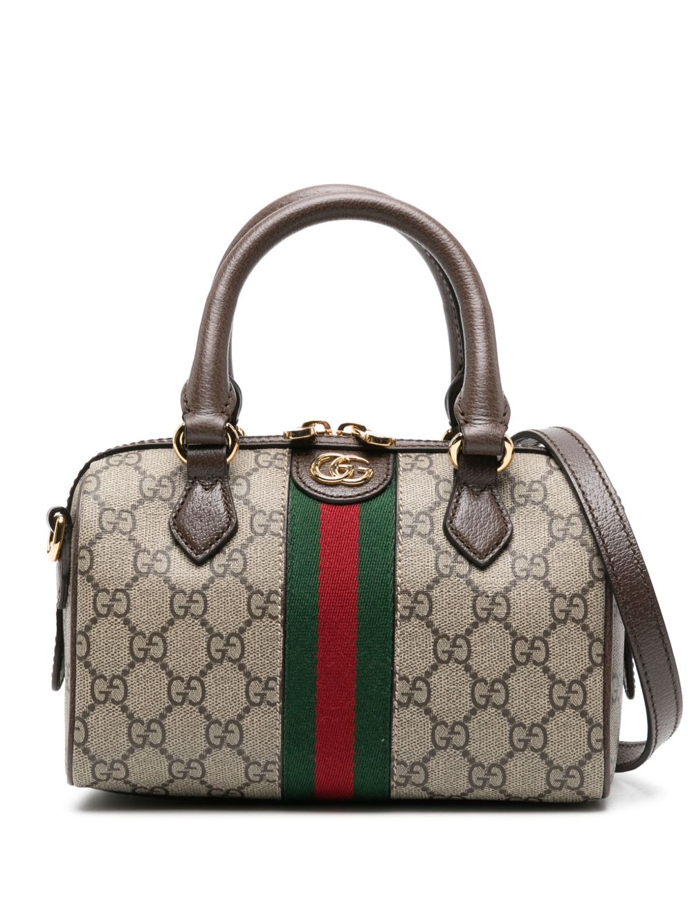 Gucci Ophidia 迷你手提包 - 褐色
