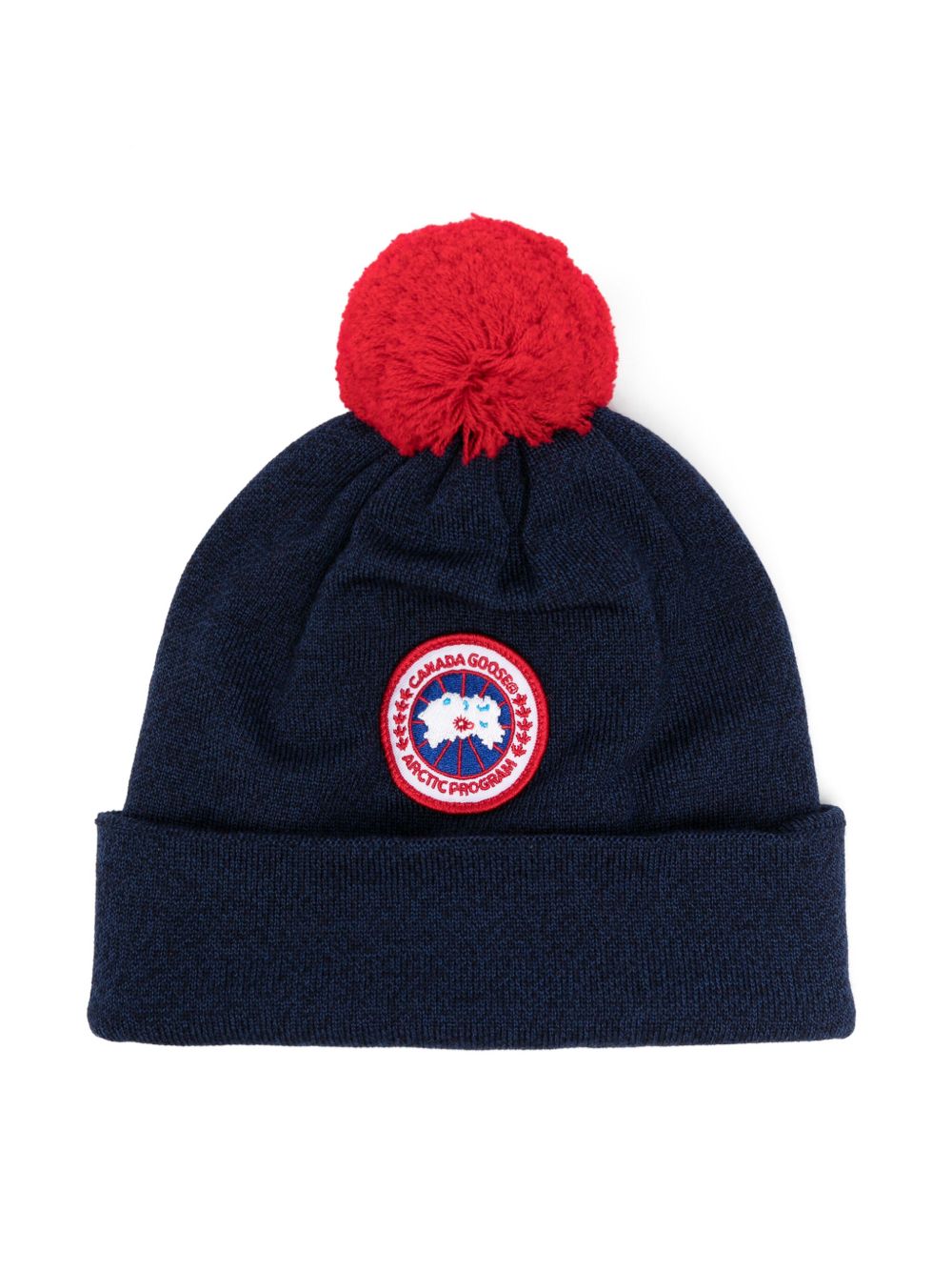 Canada Goose Kids 标贴羊毛套头帽 - 蓝色