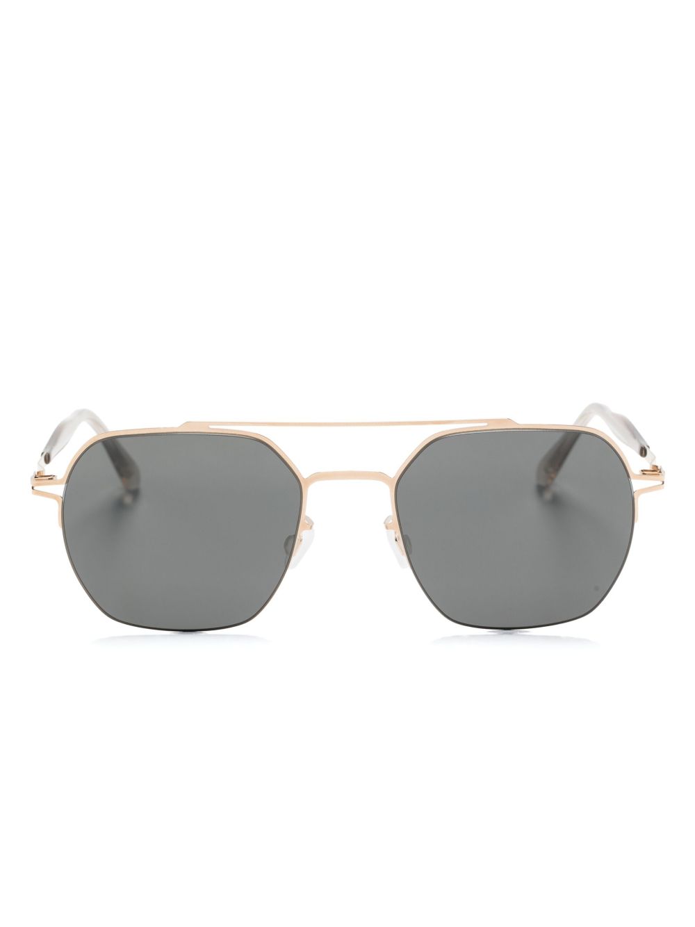 Mykita Arlo 飞行员镜框太阳眼镜 - 金色