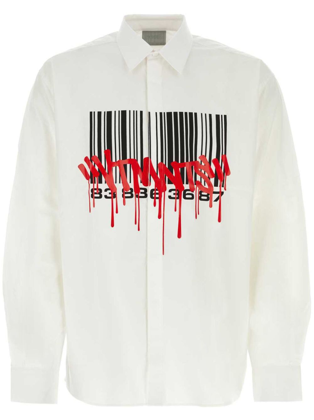 VTMNTS 图案logo印花棉衬衫 - 白色