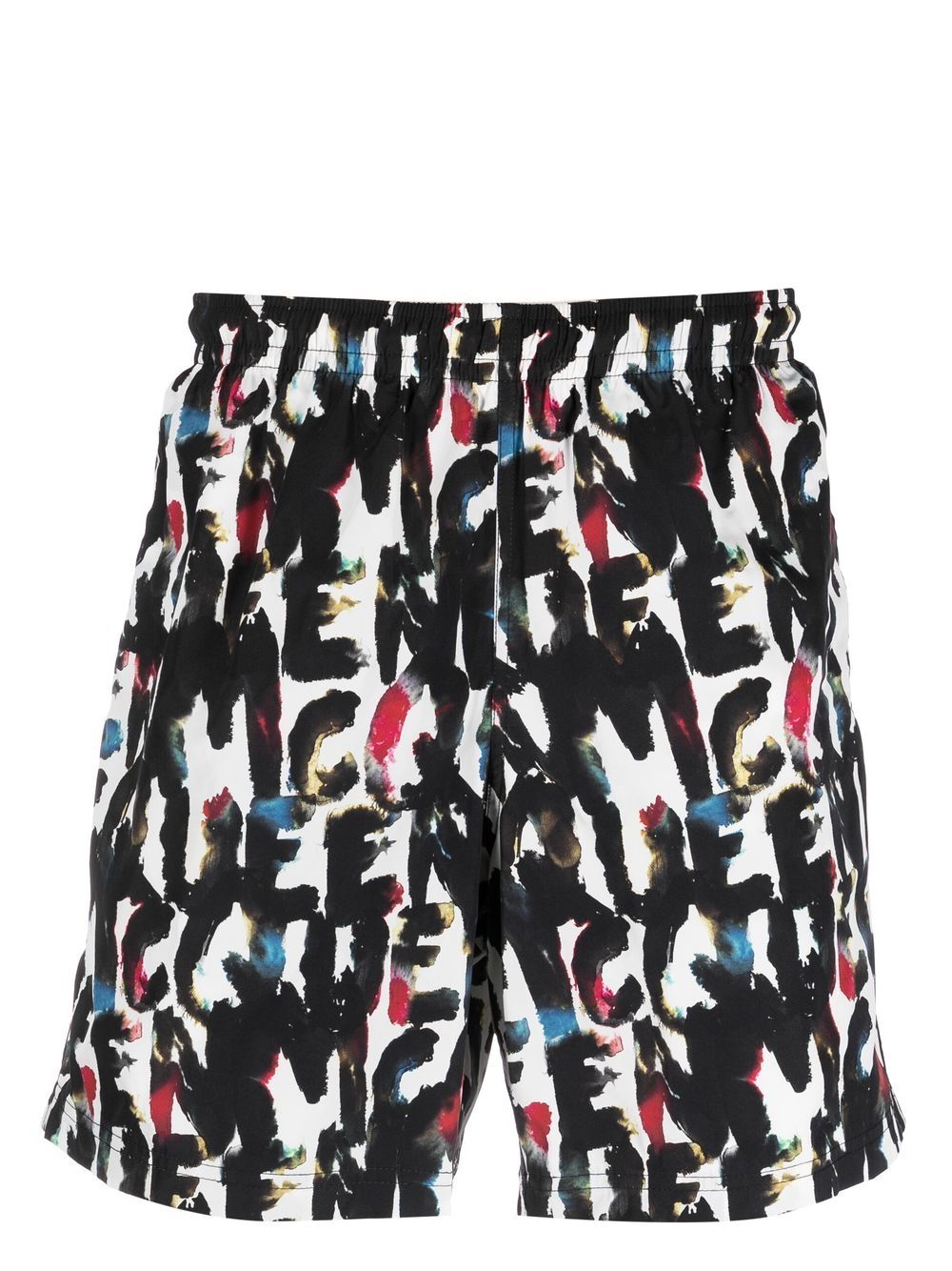 Alexander McQueen Watercolour Graffiti 泳裤 - 白色