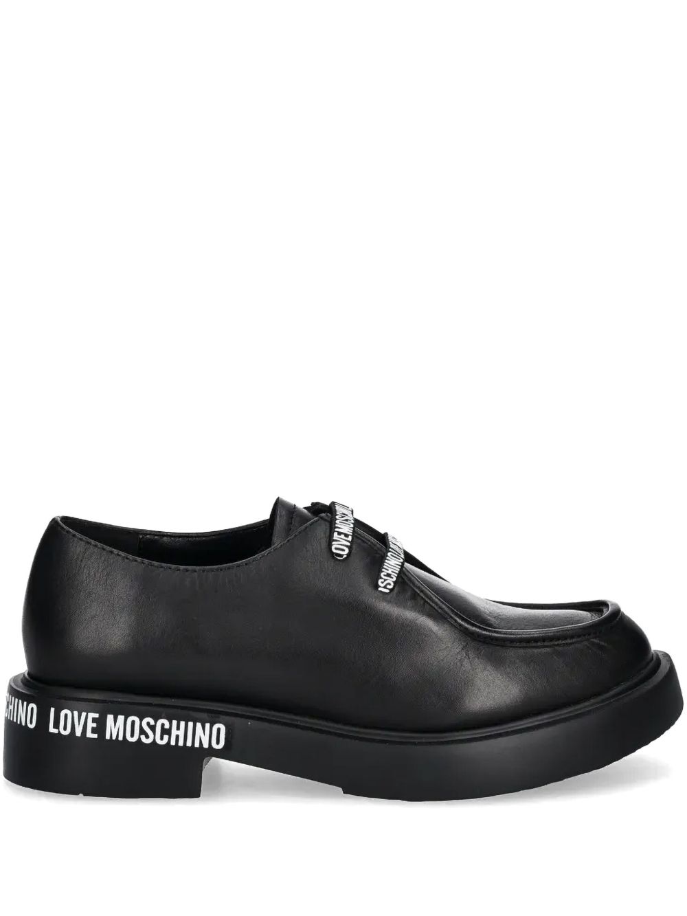 Love Moschino 印花牛津鞋 - 黑色