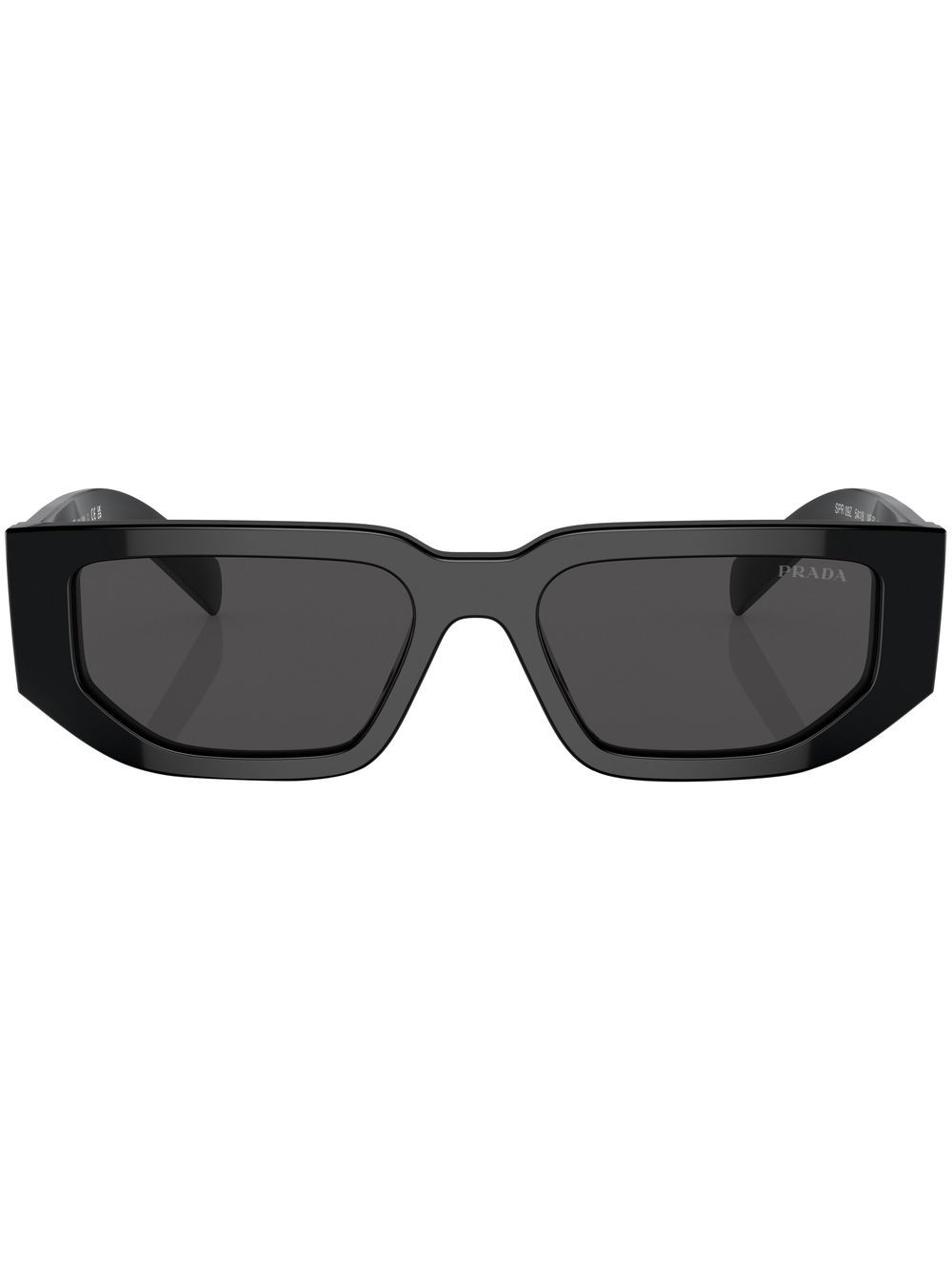 Prada Eyewear logo长方形框太阳眼镜 - 黑色