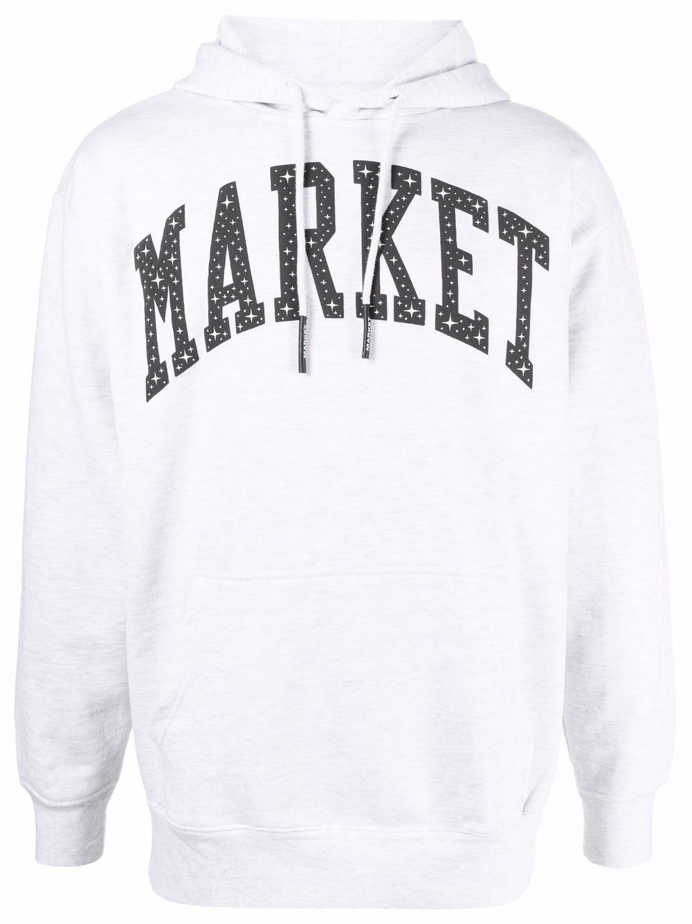MARKET logo印花抽绳连帽衫 - 灰色