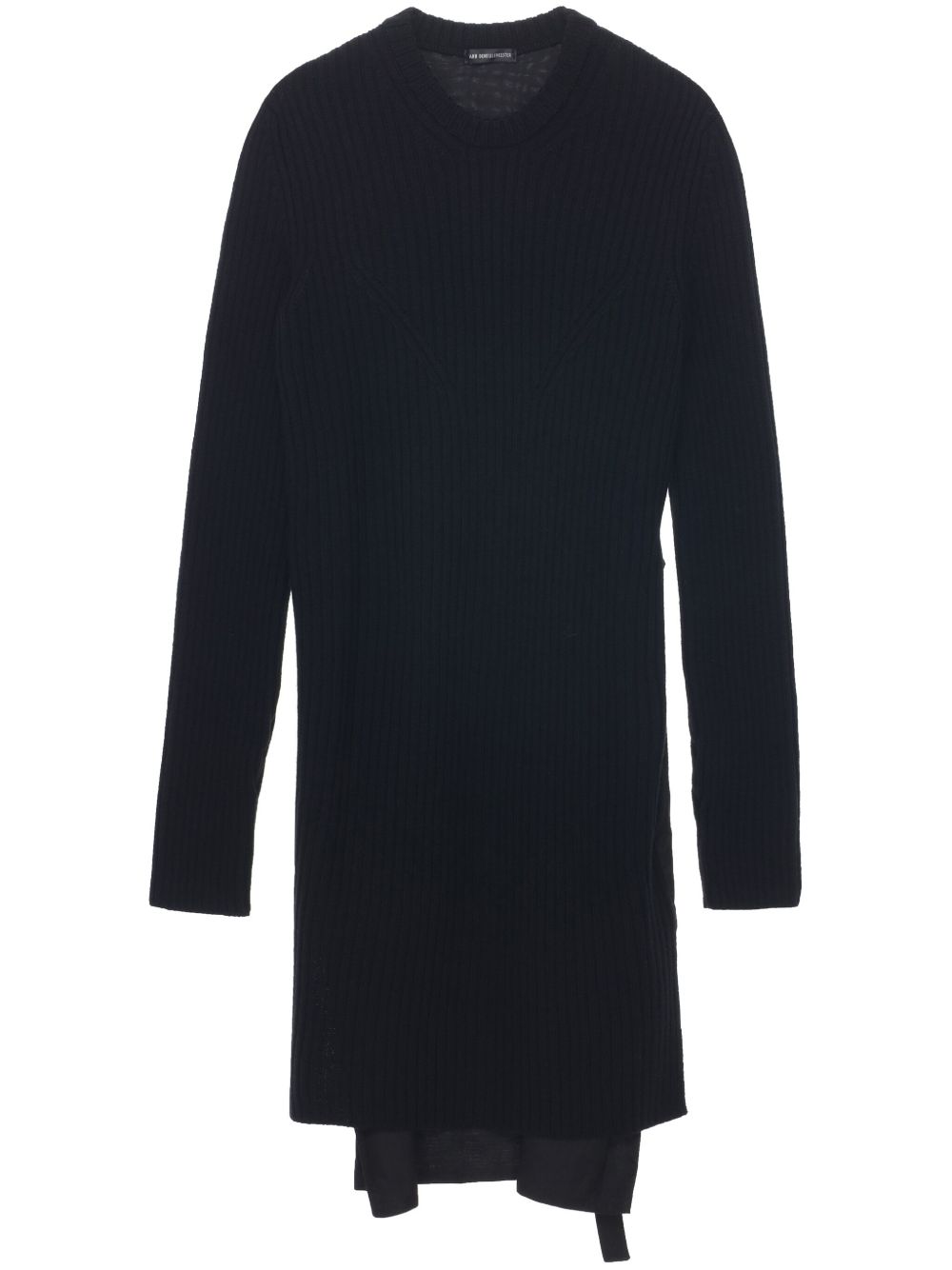 Ann Demeulemeester 罗纹迷你连衣裙 - 黑色
