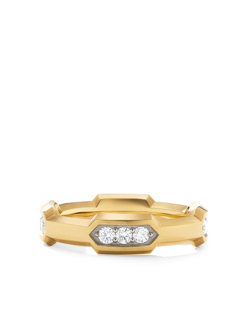 David Yurman Hex 18K黄金密镶钻石戒指 - 金色
