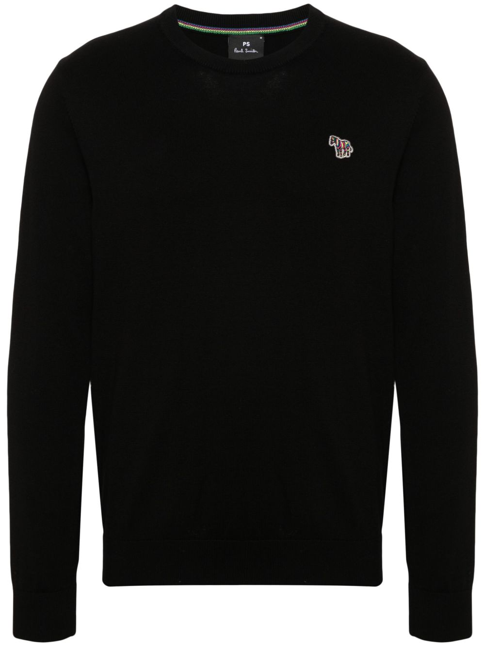 PS Paul Smith Zebra 图案棉毛衣 - 黑色