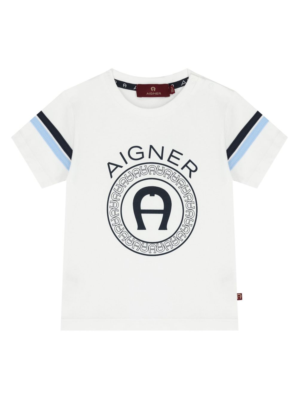 Aigner Kids logo印花T恤 - 白色