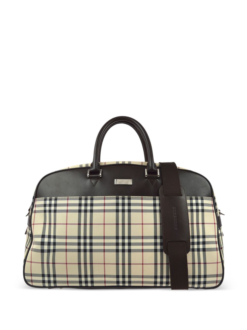Burberry Pre-Owned 格纹两用手提旅行袋（1990-2000年代典藏款） - 褐色