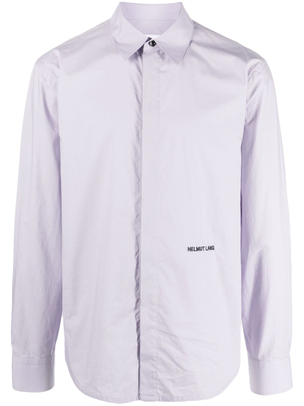 Helmut Lang logo刺绣棉衬衫 - 紫色