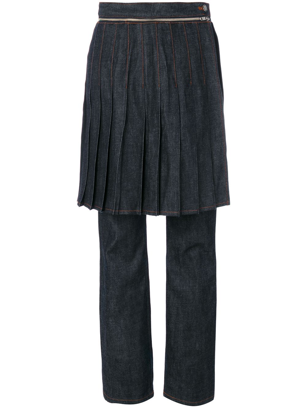 Jean Paul Gaultier Pre-Owned 古着可拆卸半身裙设计牛仔裤 - 蓝色