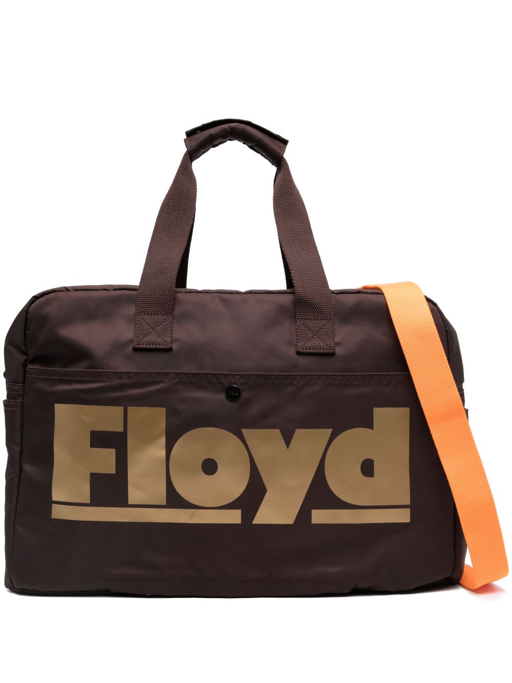 Floyd logo印花拉链开合旅行包 - 褐色