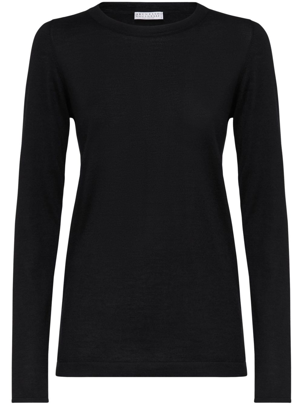 Brunello Cucinelli 长袖合身毛衣 - 黑色