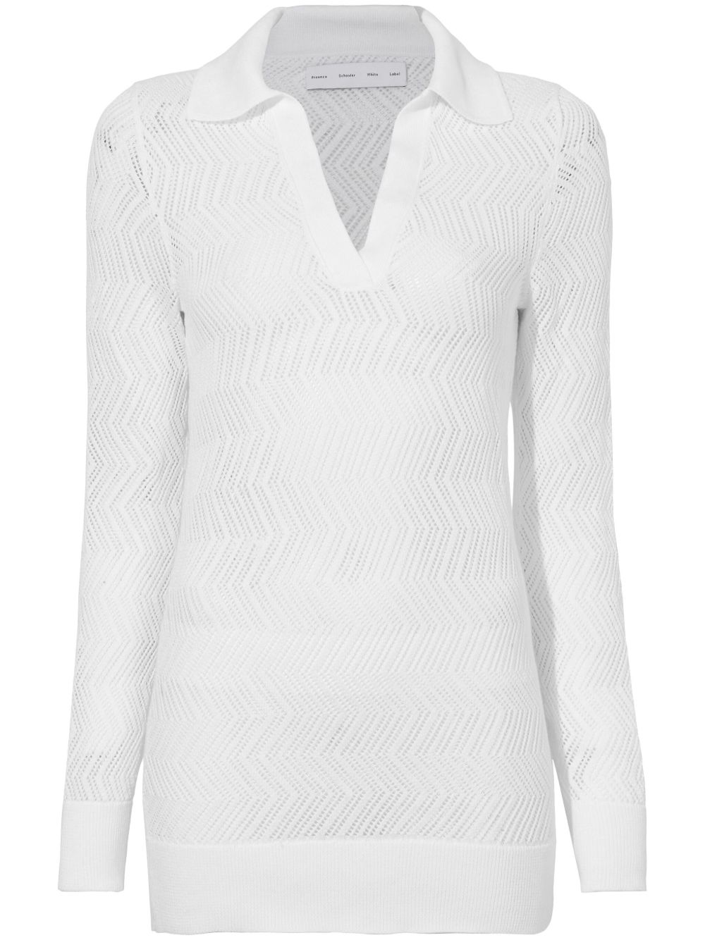 Proenza Schouler White Label Agnes Z字形图案网眼针织毛衣 - 白色