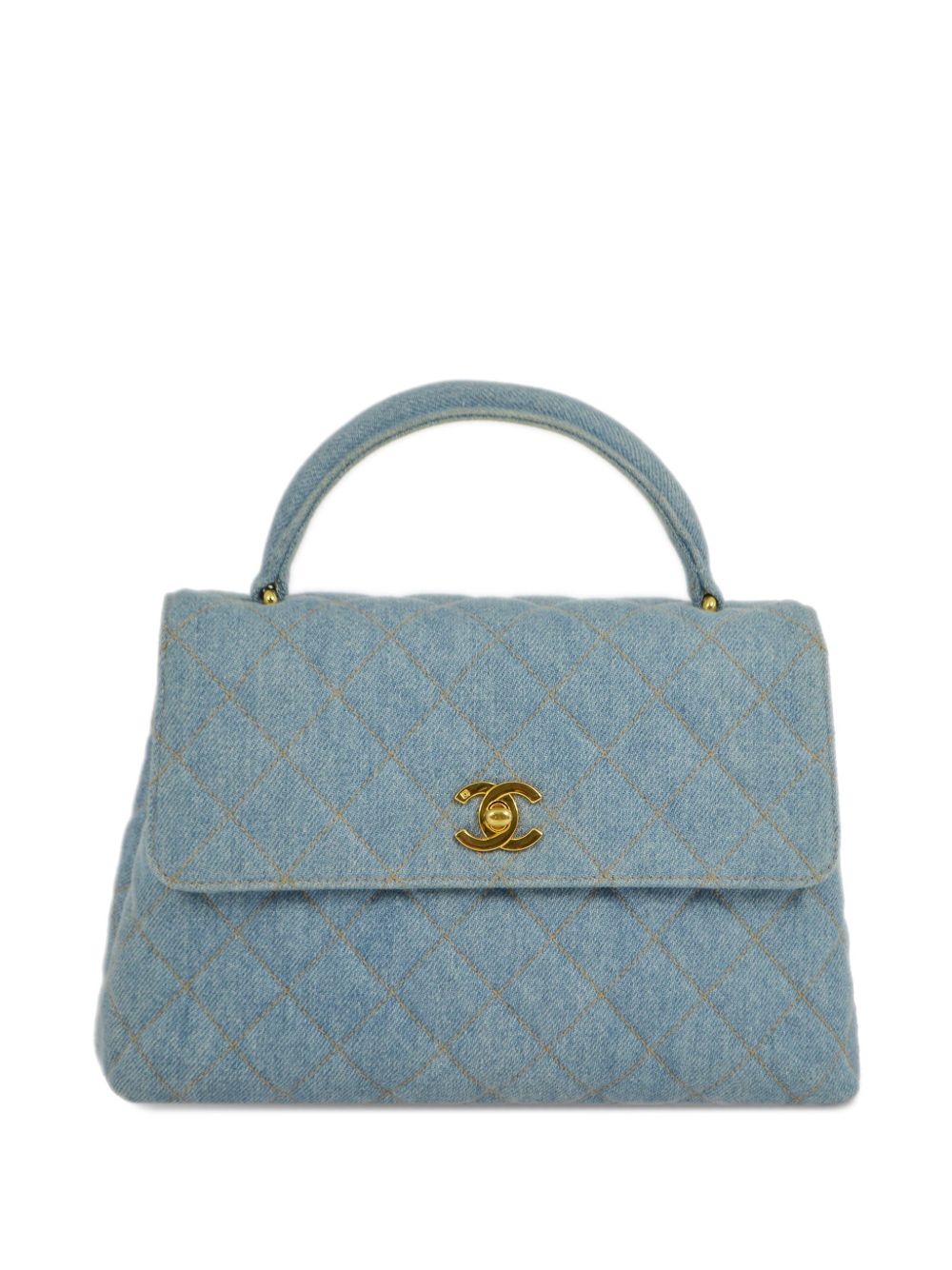 CHANEL Pre-Owned CC 小号牛仔托特包（1997年典藏款） - 蓝色