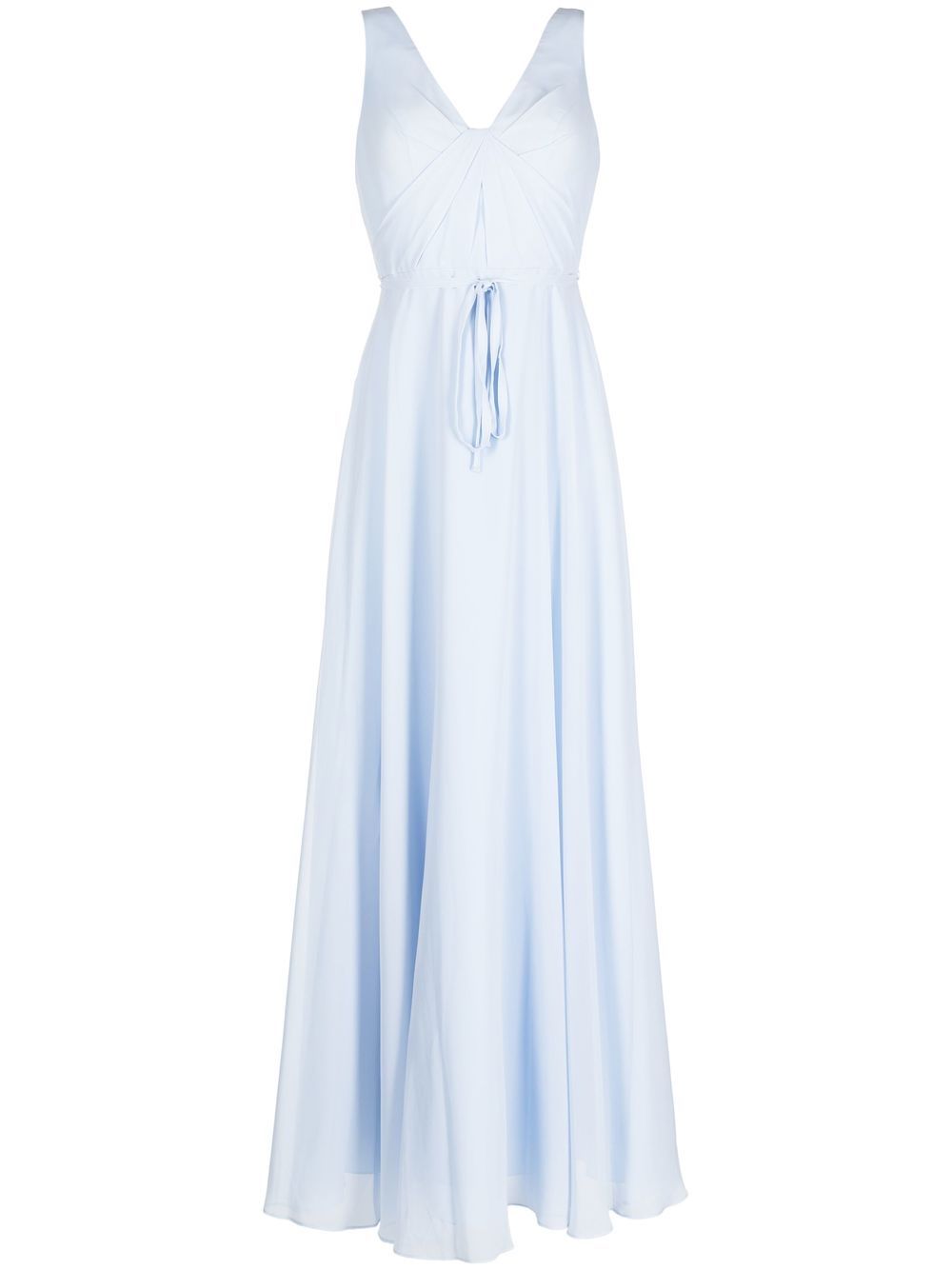 Marchesa Notte Bridesmaids 后系带细节礼服 - 蓝色