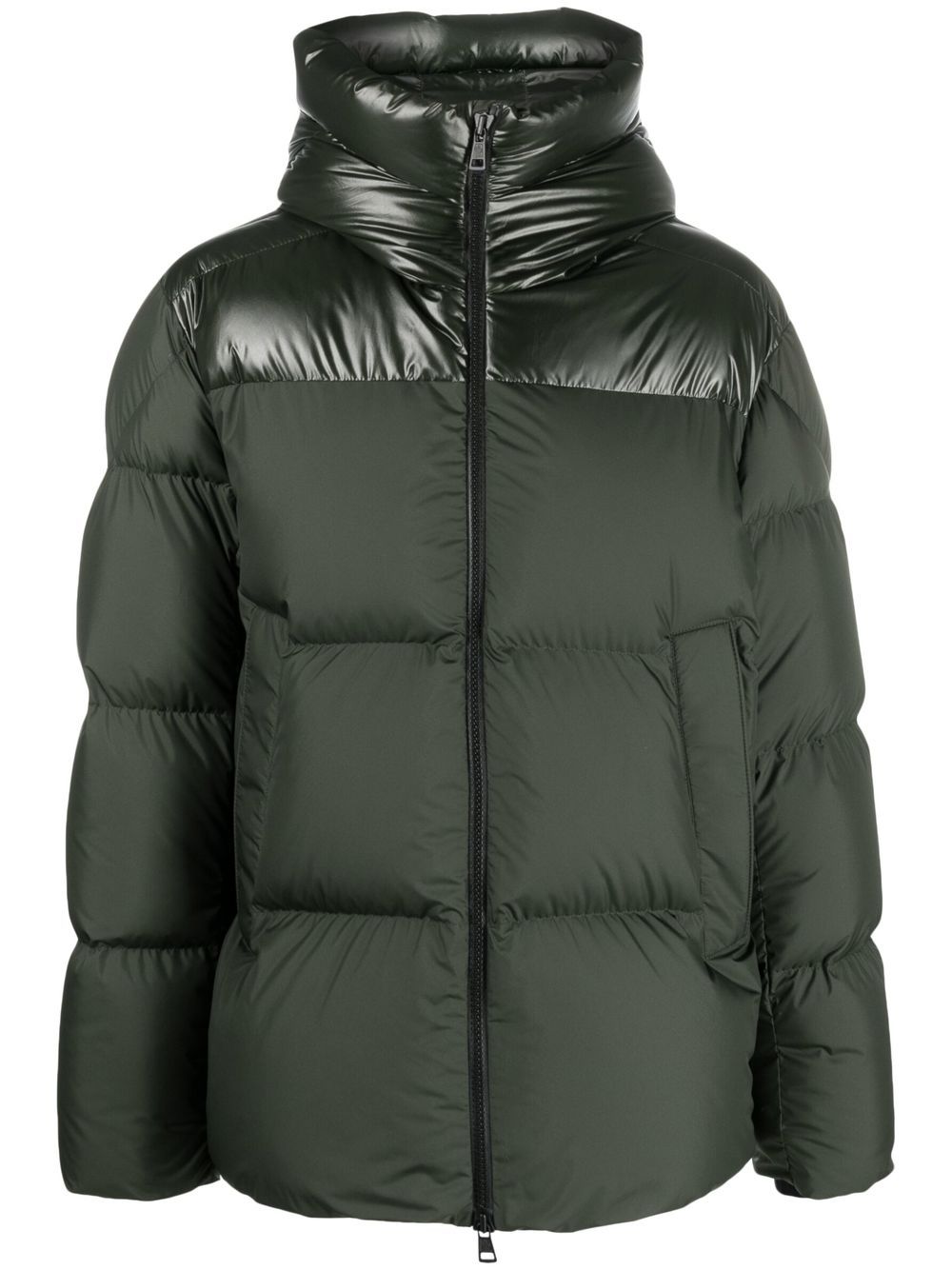 Moncler 标贴填充夹克 - 绿色