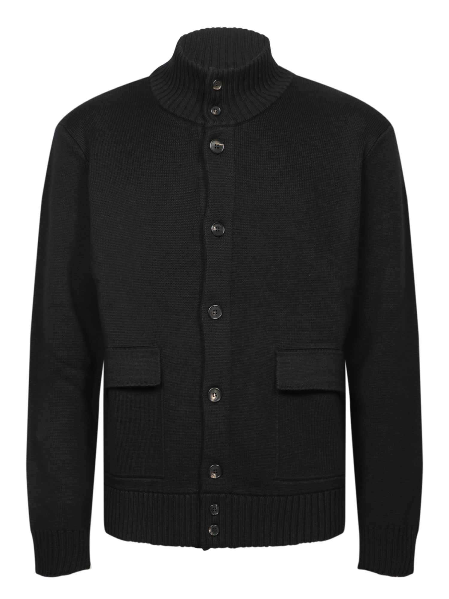 Zanone Brera Black Wool Cardigan