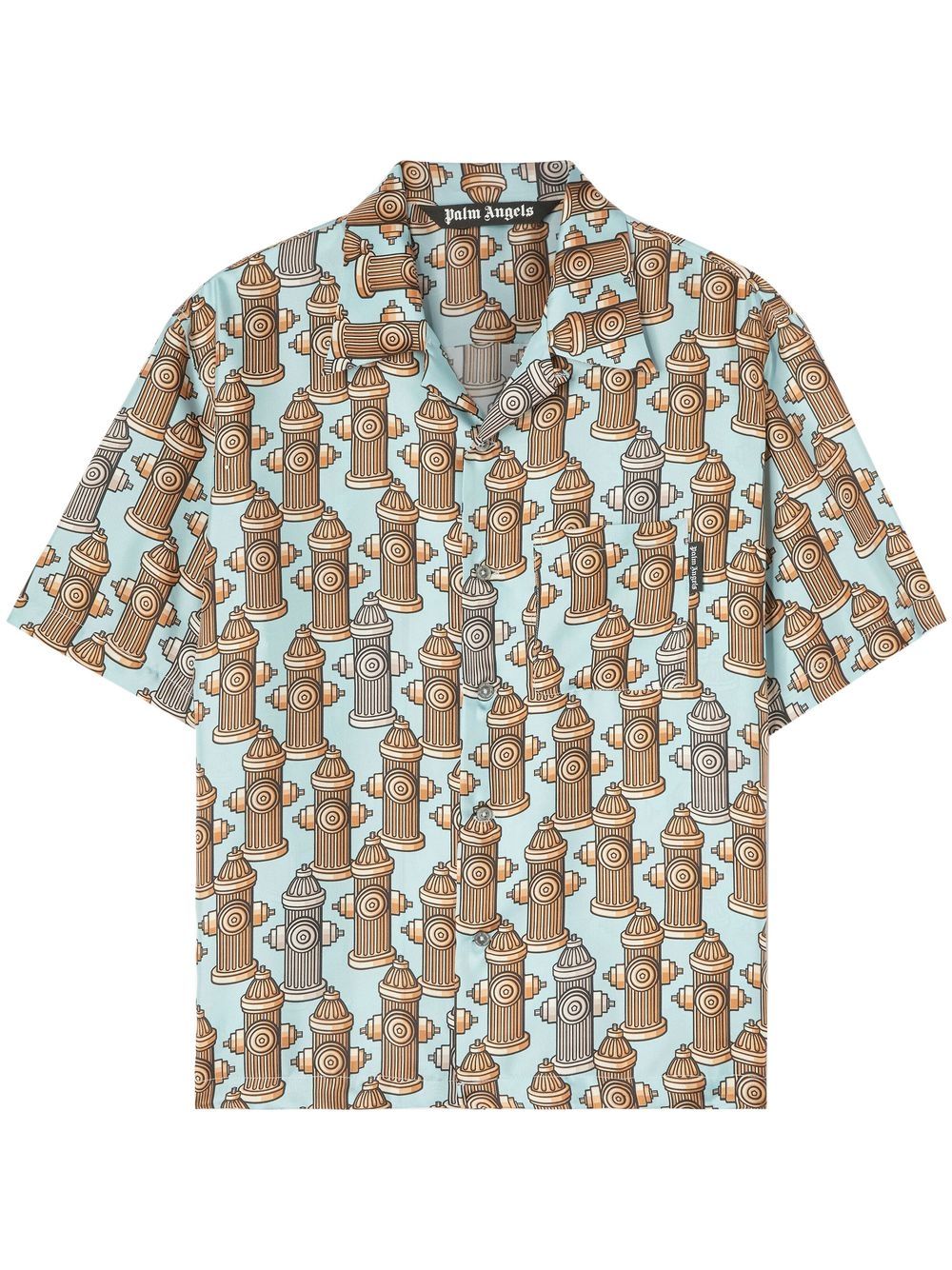 Palm Angels Fire Hydant 口袋保龄球衬衫 - 蓝色