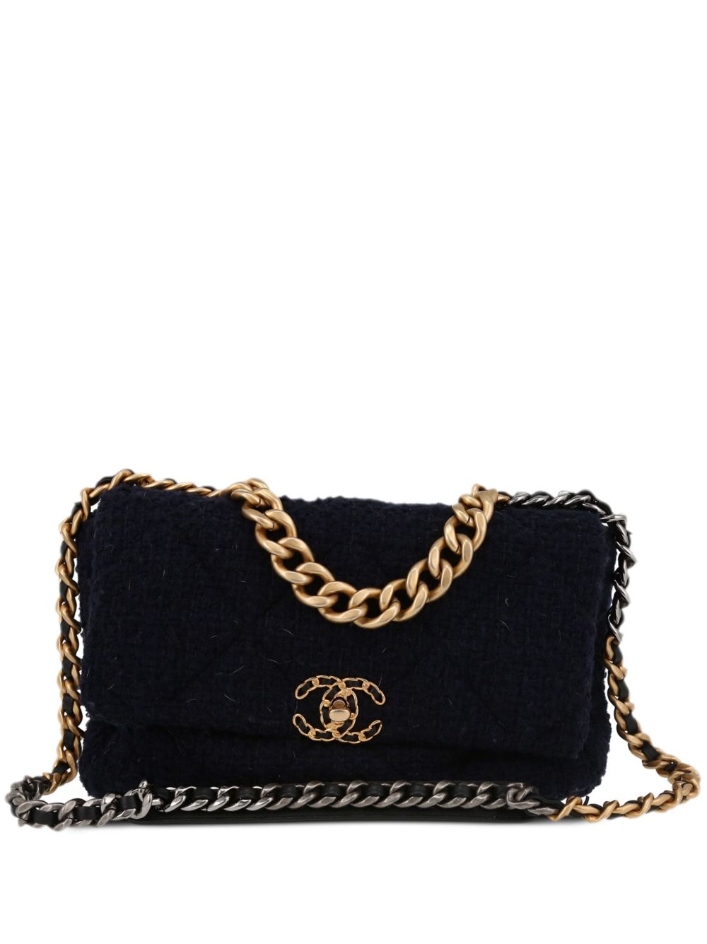 CHANEL Pre-Owned 2021 CC tweed shoulder bag - 蓝色