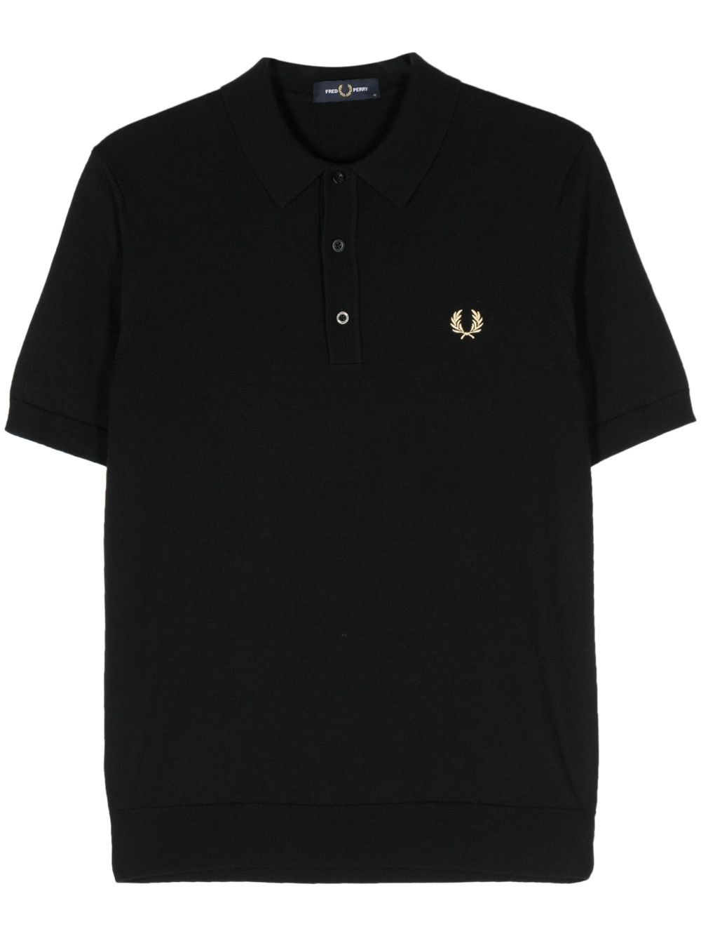 Fred Perry logo刺绣polo衫 - 黑色