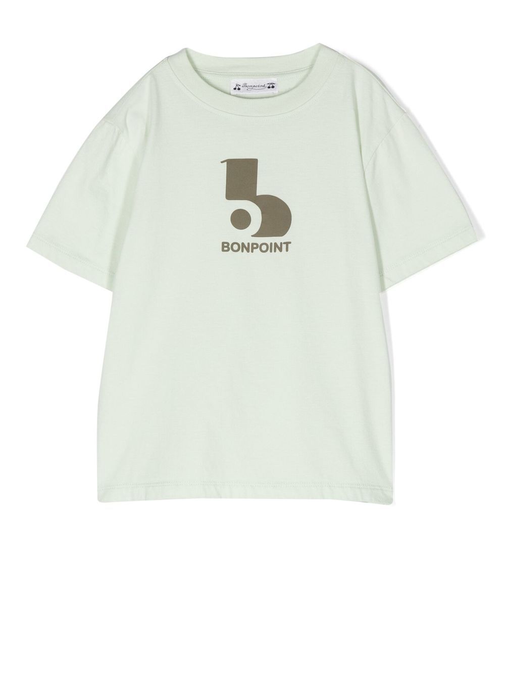 Bonpoint logo印花短袖T恤 - 绿色