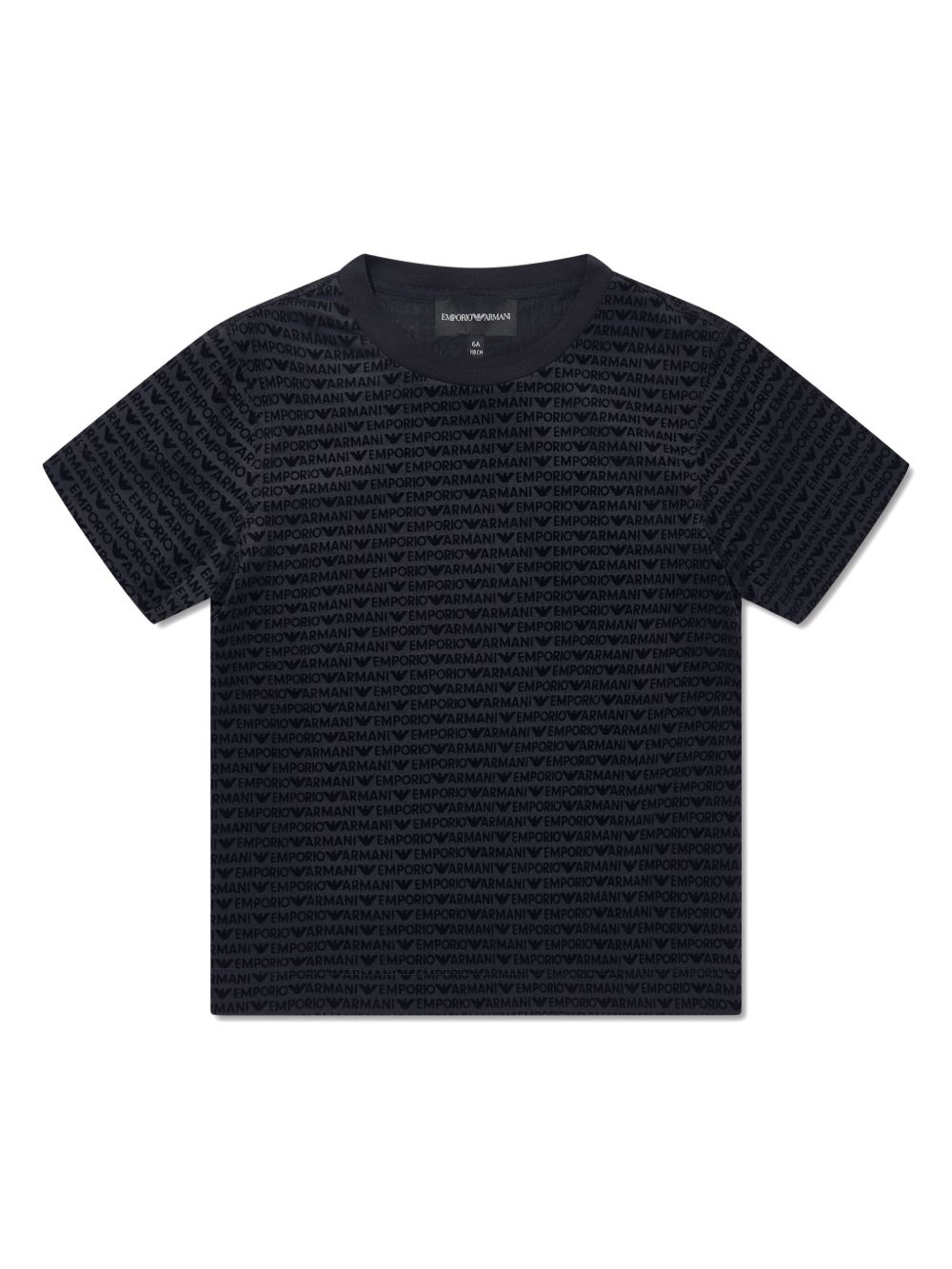 Emporio Armani Kids logo印花T恤 - 蓝色