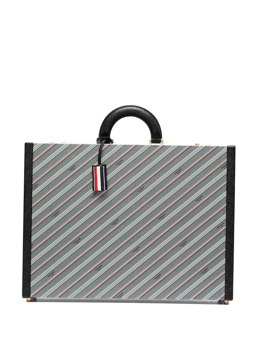 Thom Browne logo印花公文包 - 灰色