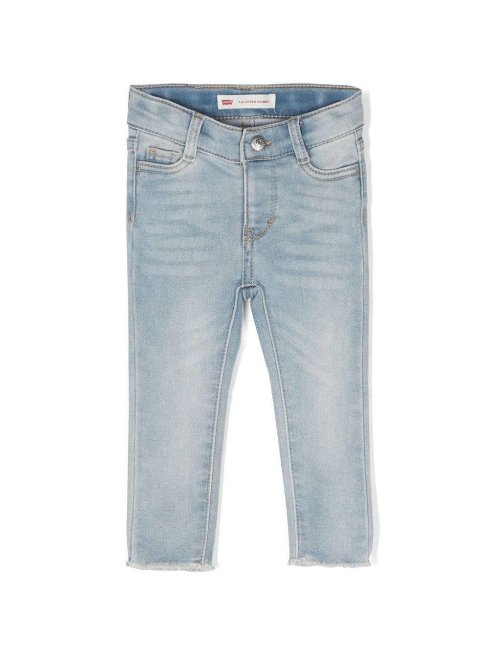 Levi's Kids 标贴直筒牛仔裤 - 蓝色